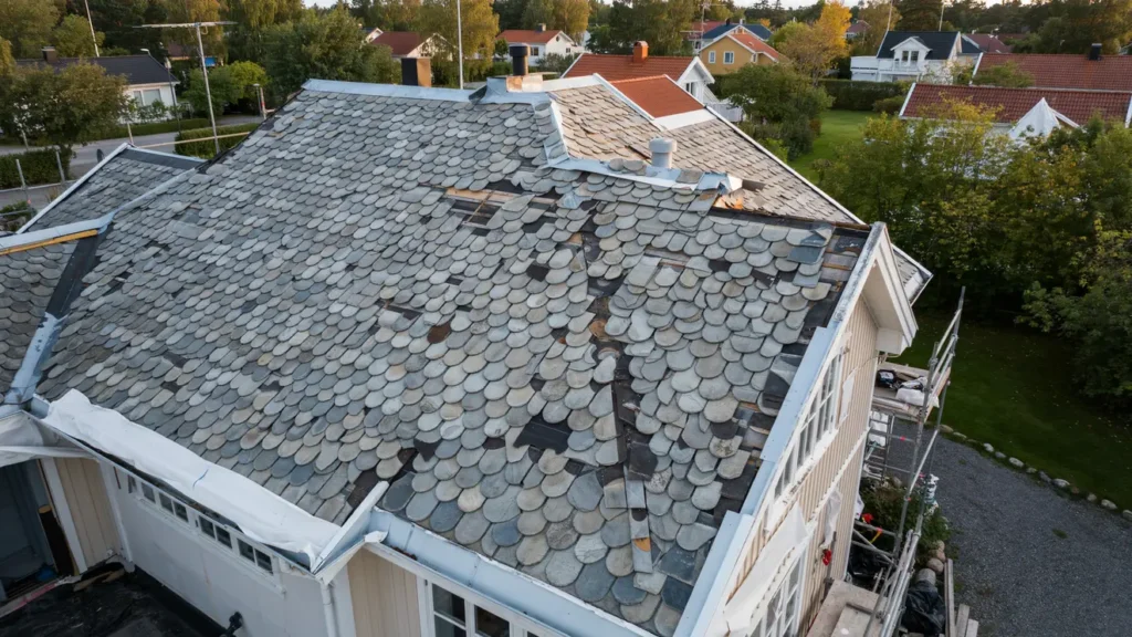 renovering av shingeltak i hemmesl v b stad